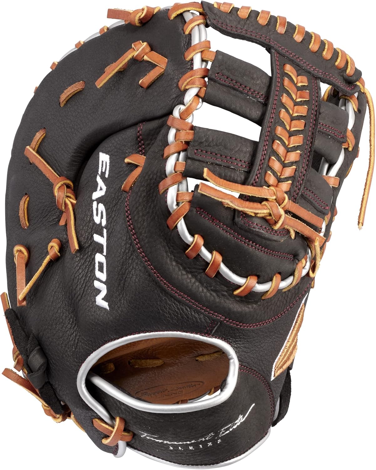 Close-up of a premium leather baseball glove showcasing intricate stitching and design, representing superior craftsmanship and durability.