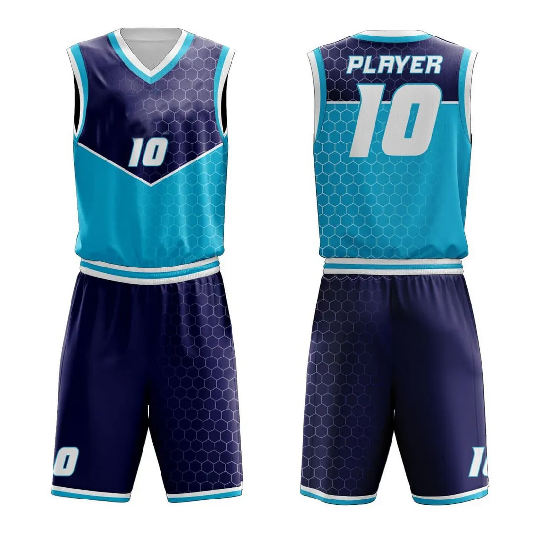 Customizable premium basketball uniform showcasing breathable fabric and ergonomic design.