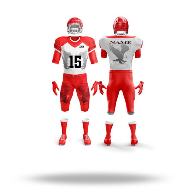 Women's American football uniform with moisture-wicking fabric and tailored fit