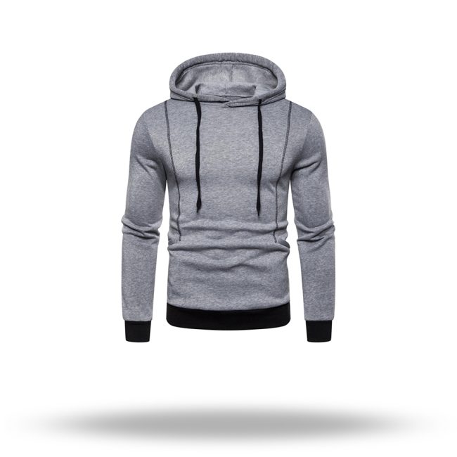 Lightweight men's hoodie in heather gray, ideal for layering due to its breathable fabric.