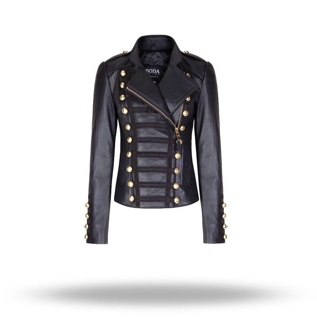Women's Classic Black Leather Biker Jacket Genuine Lambskin, Asymmetrical Zip
