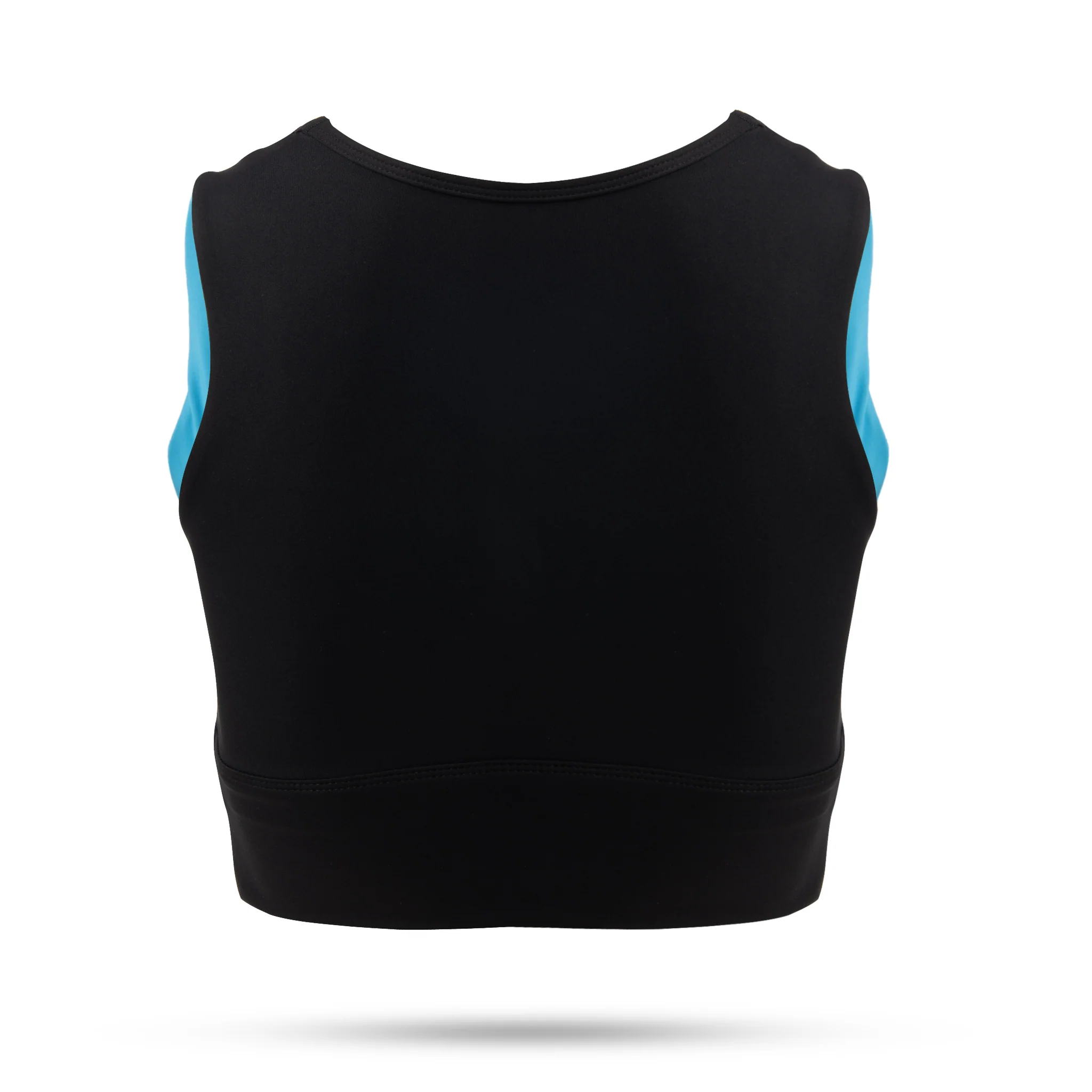 Woman wearing a high-impact, breathable, seamless fitness bra during an intense workout session.