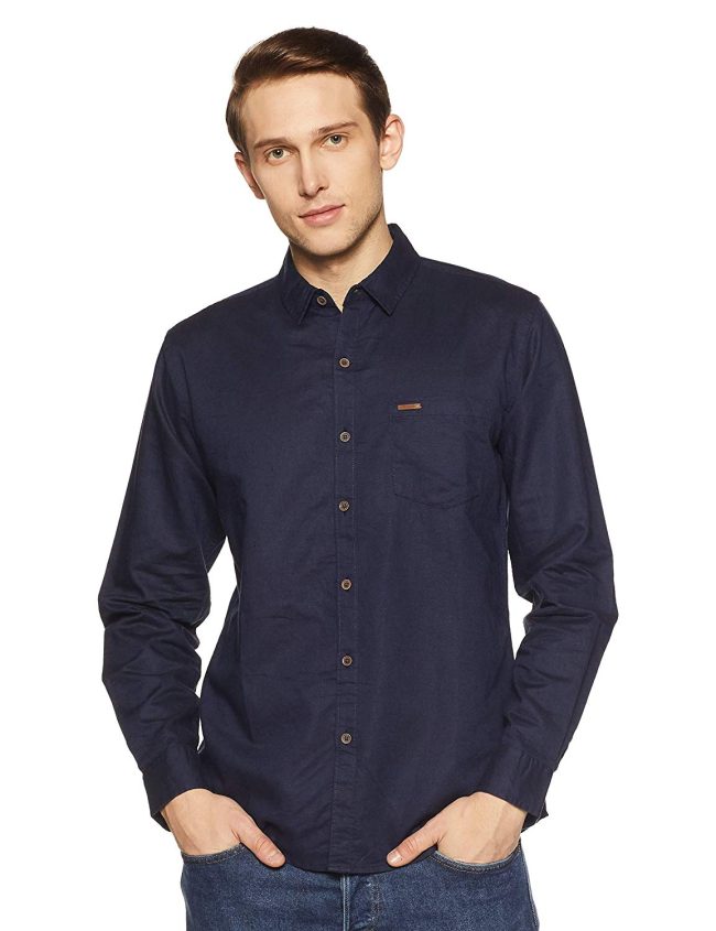 Men's Denim Casual Shirt Durable Fabric, Snap Buttons