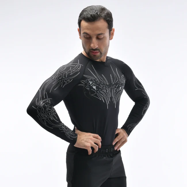 Men's Compression Top with Mesh Panels – Enhanced Ventilation, Blue