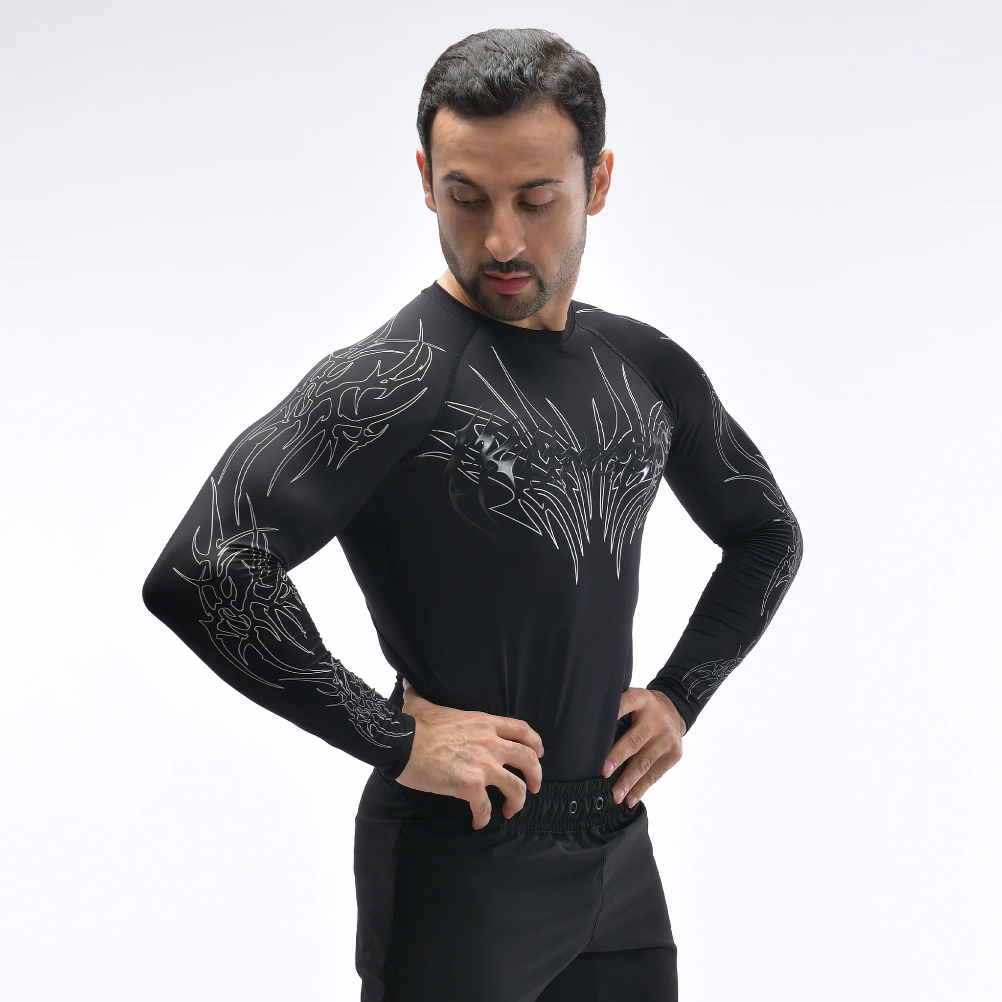 Men's Compression Top with Mesh Panels – Enhanced Ventilation, Blue