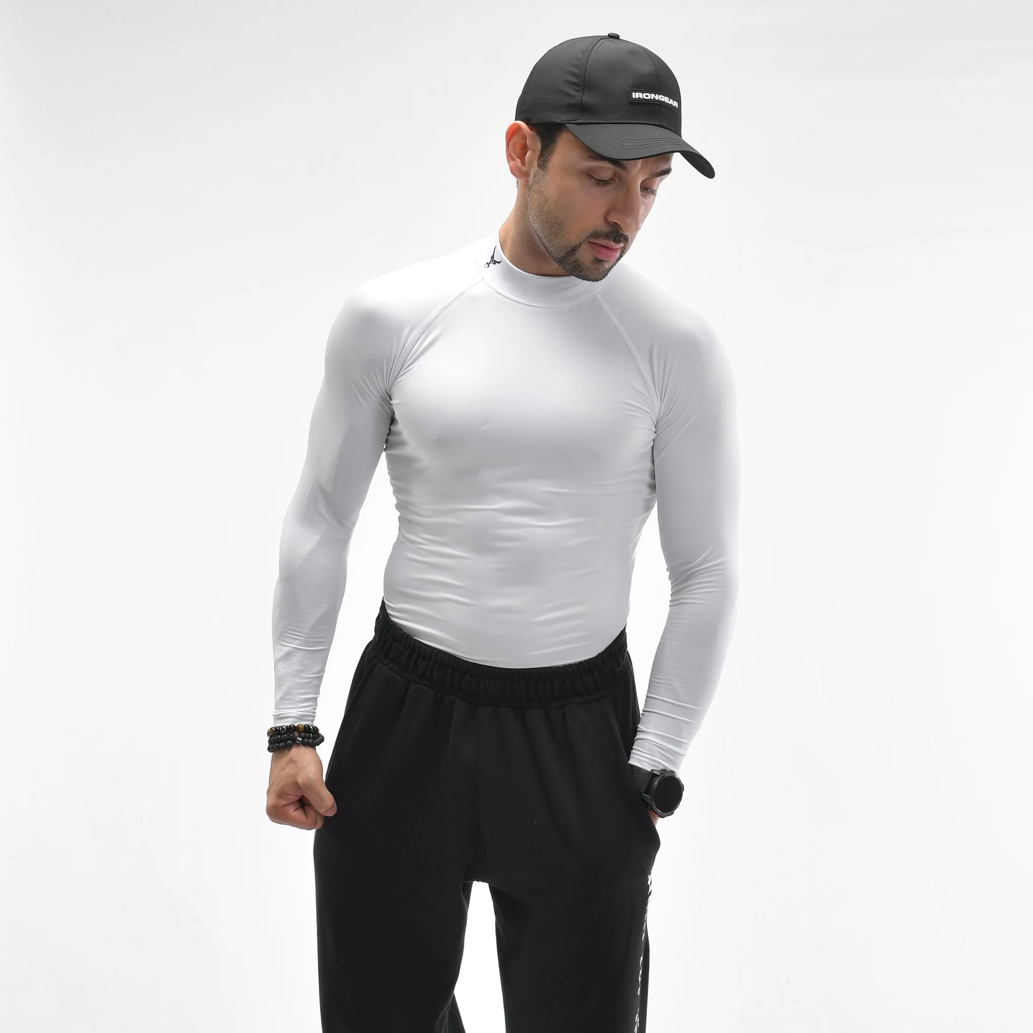 Men's Compression Base Layer – UV Protection, Outdoor Sports, Green