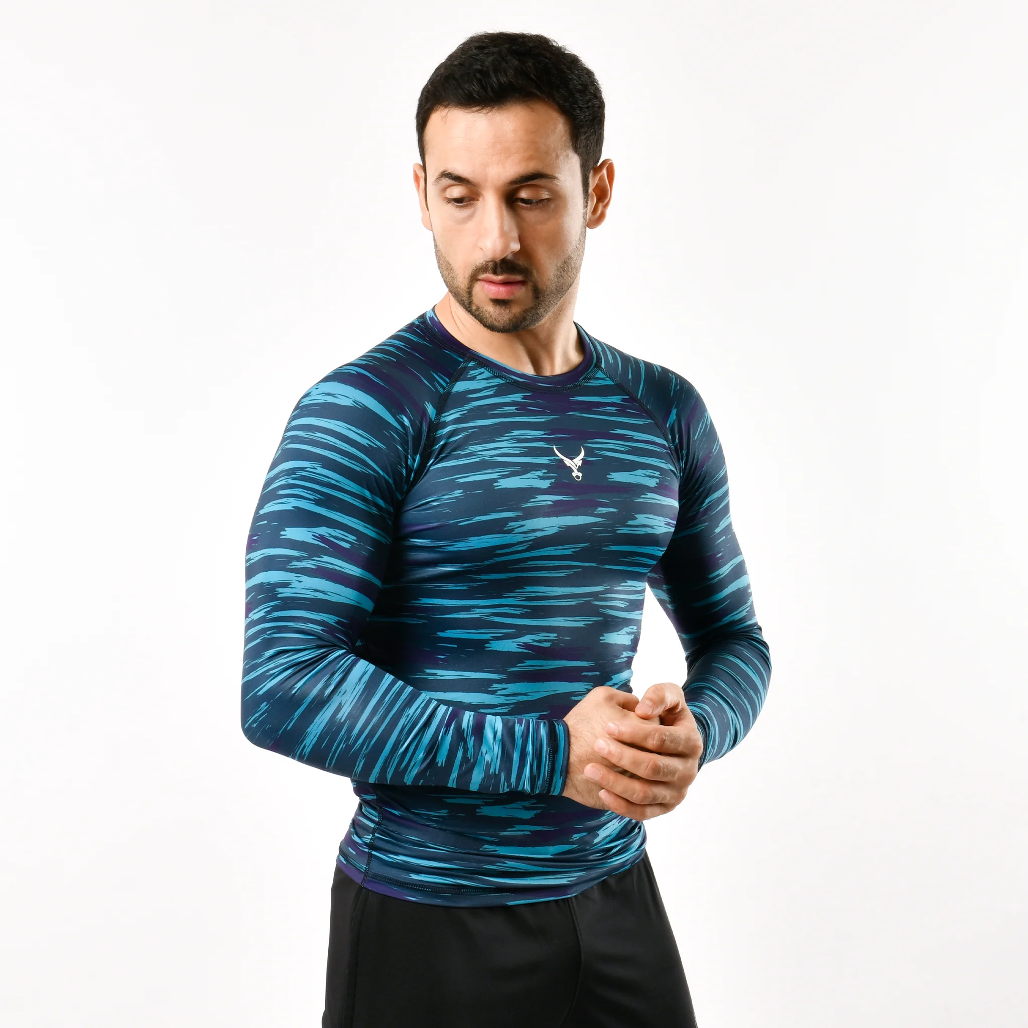 Short-Sleeve Men's Compression Shirt – Quick-Dry, Athletic Fit, White