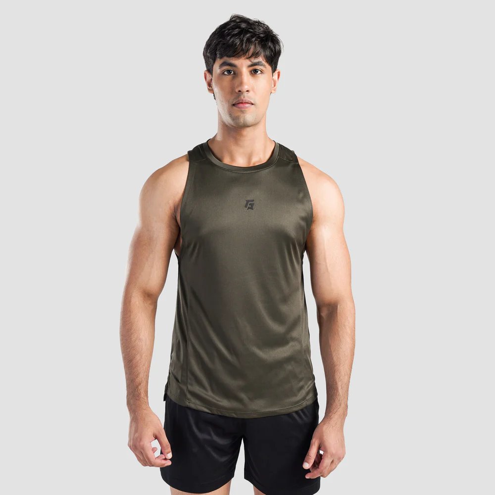 Men's classic fit ribbed cotton tank top with breathable material