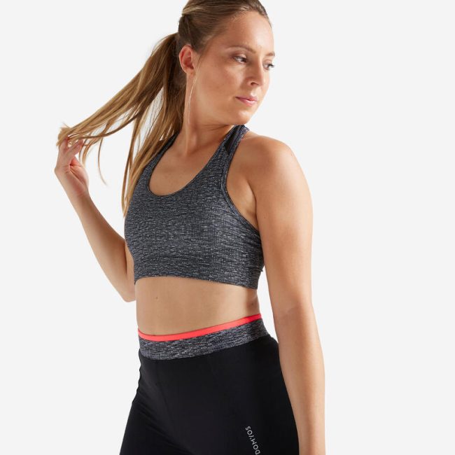 Racerback women's fitness bra allowing freedom of movement for active lifestyles