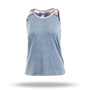 Women's athletic tank top featuring moisture-wicking fabric and racerback design