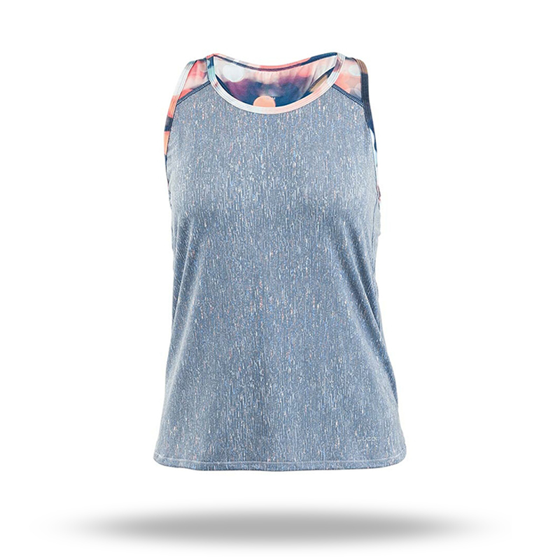 Women's athletic tank top featuring moisture-wicking fabric and racerback design