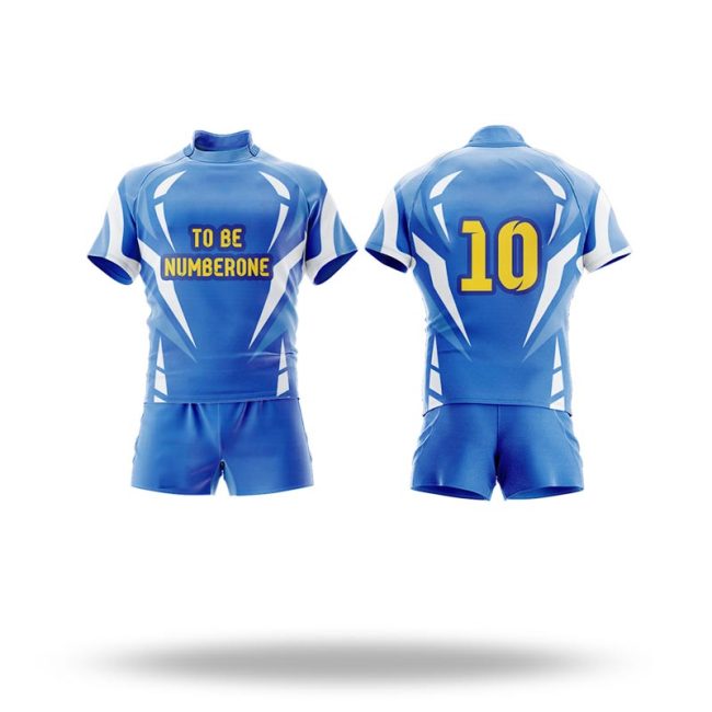 Youth rugby uniform made from robust material with a comfortable design