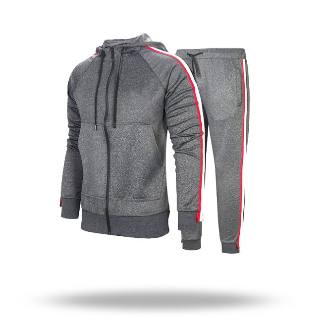 Men's two-piece tracksuit with quick-dry fabric and elastic waistband for comfort