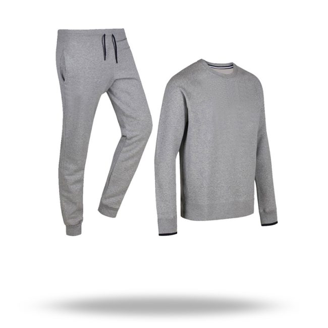 Men's sports tracksuit featuring reflective stripes and breathable mesh panels