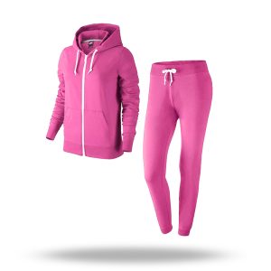 Women's fleece tracksuit providing warmth and coziness for winter activities