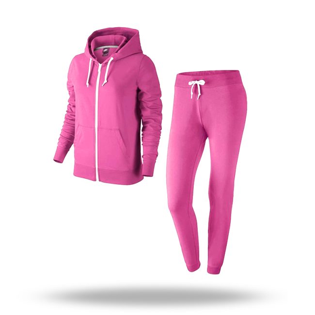 Women's fleece tracksuit providing warmth and coziness for winter activities